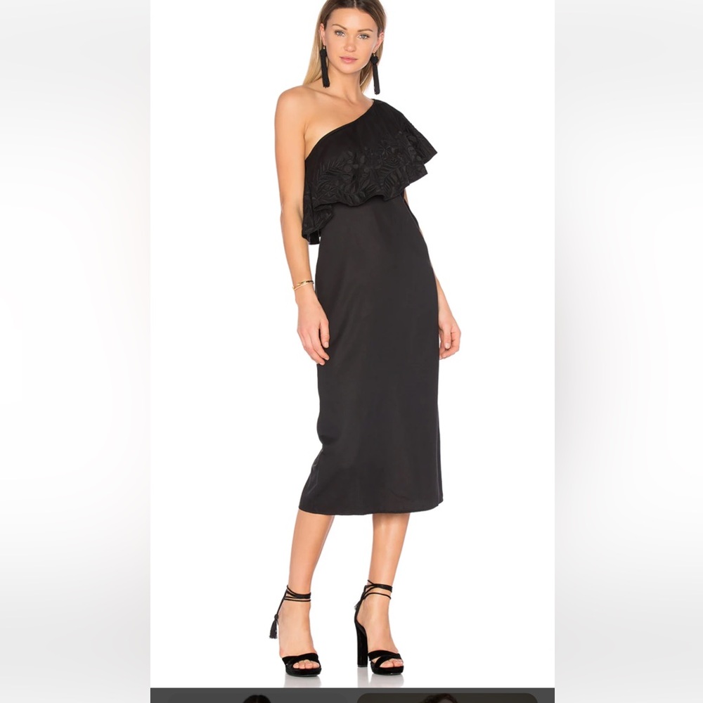 Mara Hoffman Embroidered One Shoulder Dress - Black